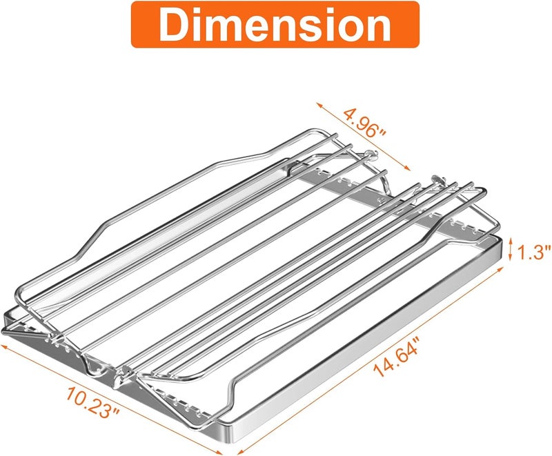 BQMAX Adjustable Turkey Chicken Roasting Rack, Universal Rib Roasting Rack, V-Shaped Turkey Roasting Rack - Image 3